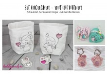 Stickserie Set "Engelchen" mit ITH - Anhänger & Herz